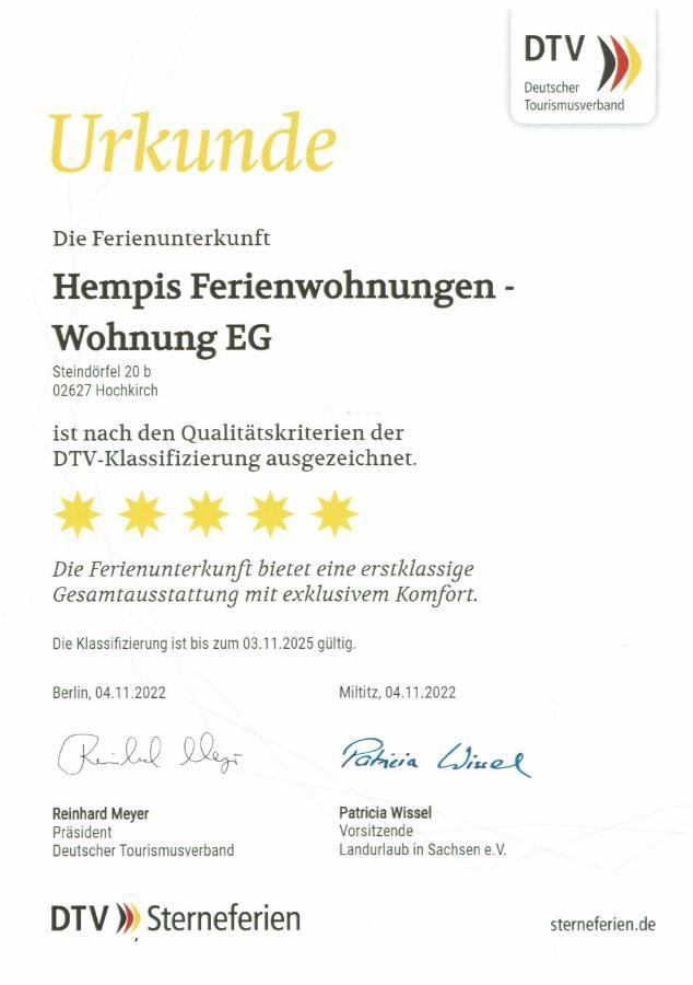 Hempis Ferienwohnungen Hochkirch Dış mekan fotoğraf